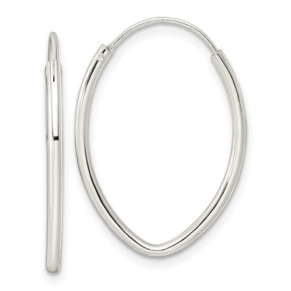 Sterling Silver Polished Endless Oval Hoop Earrings