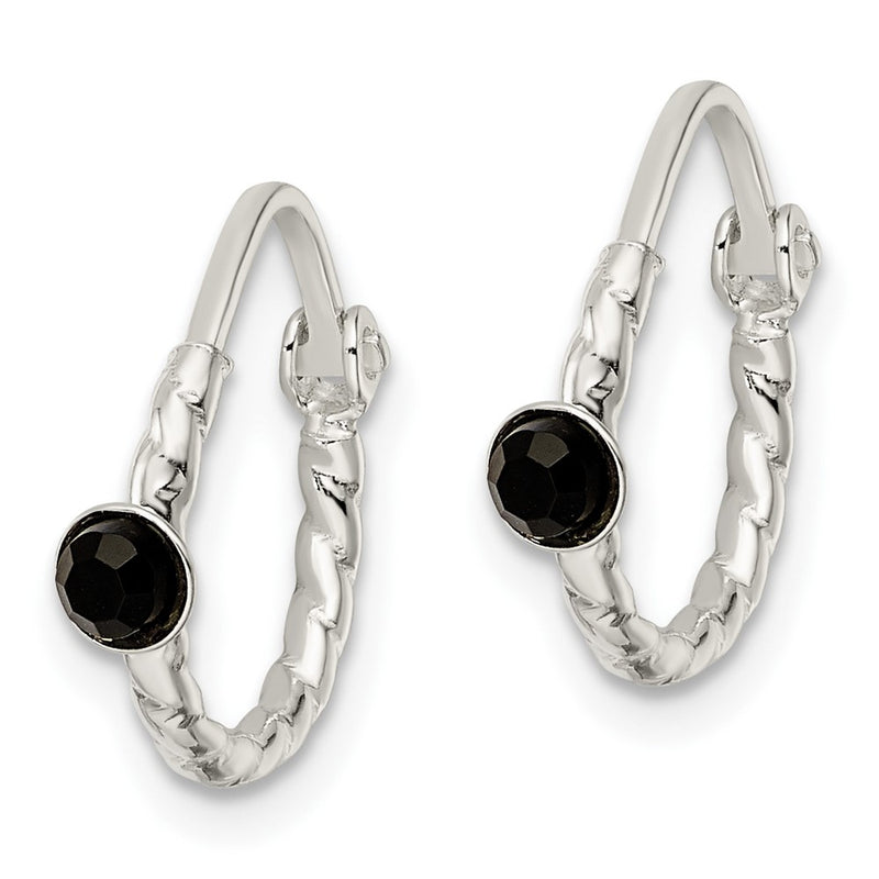 Sterling Silver Polished Cz Endless Hoop Earrings