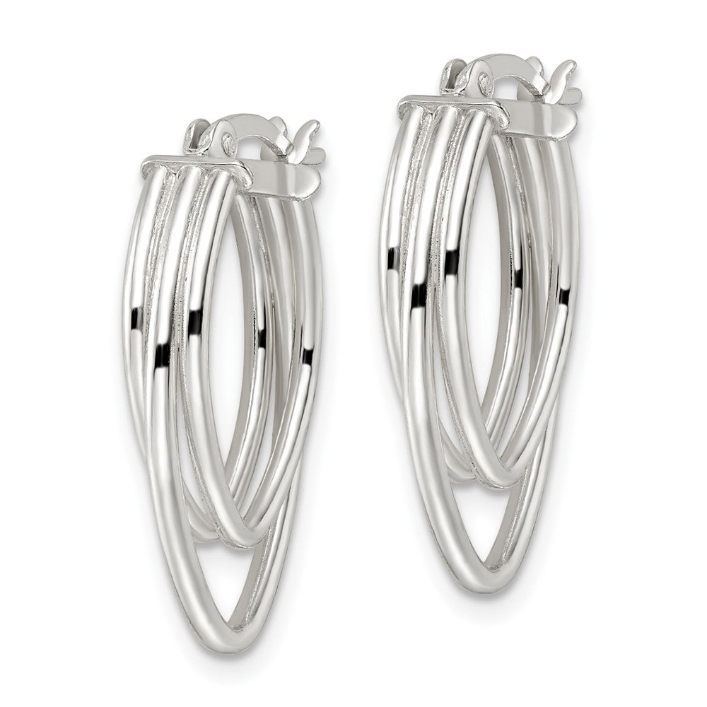 Goldia Winshell Sterling Silver Polished Triple Oval Hoop Earrings | Goldia.com