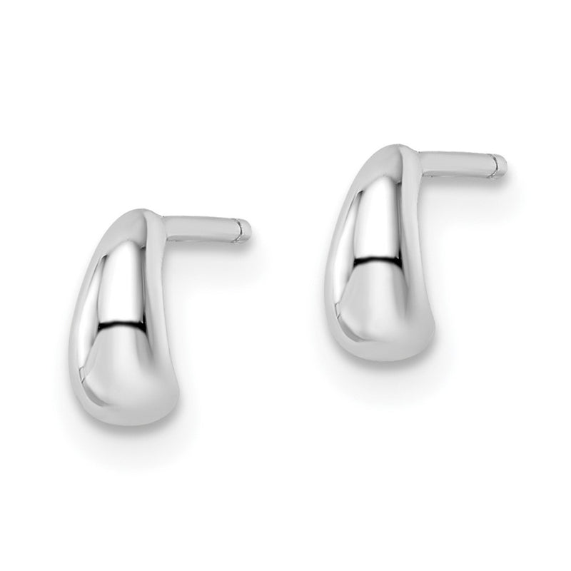Sterling Silver Rhodium-Plated Polished Hoop Post Earrings