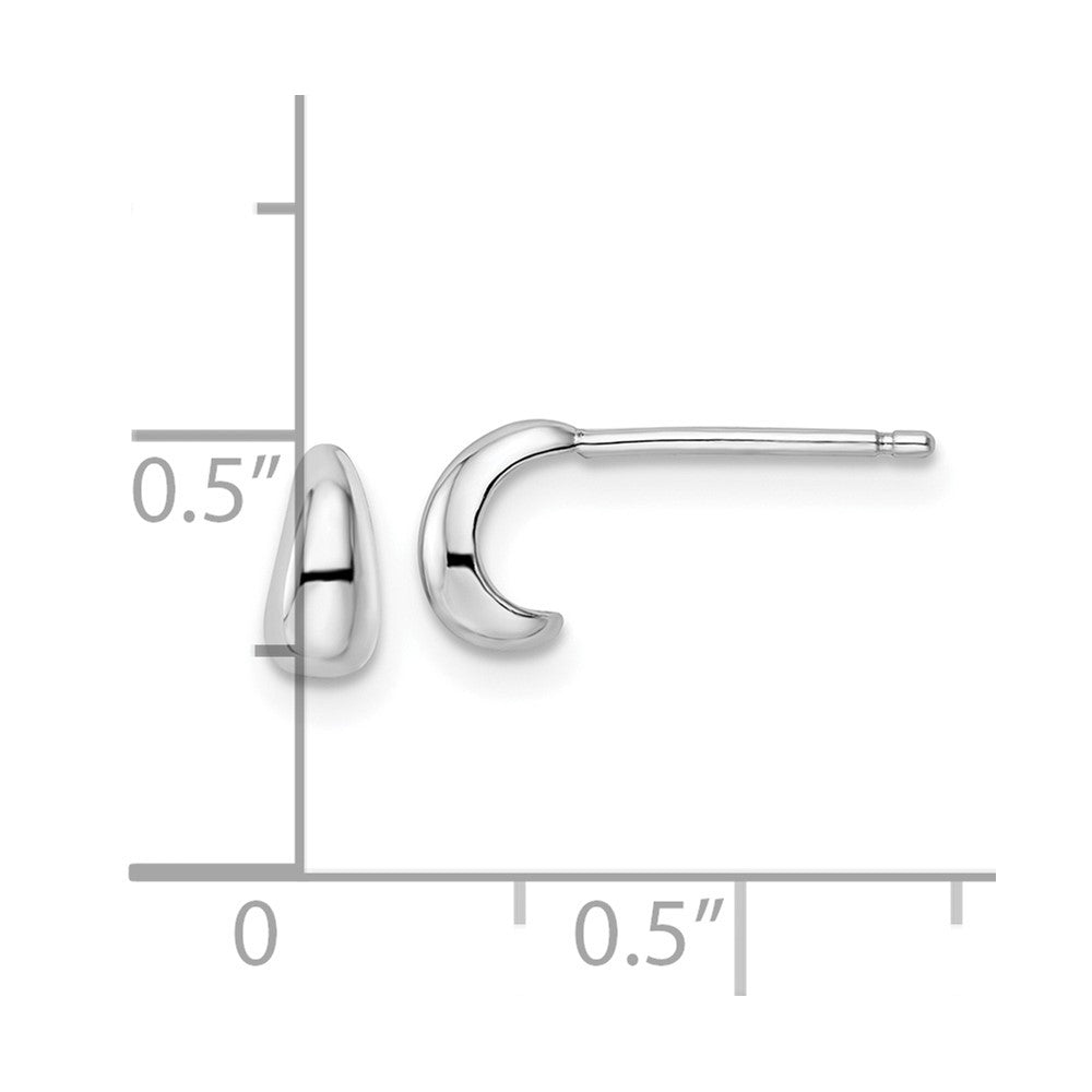 Sterling Silver Rhodium-Plated Polished Hoop Post Earrings