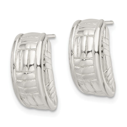 Sterling Silver Polished Jhoop Post Earrings