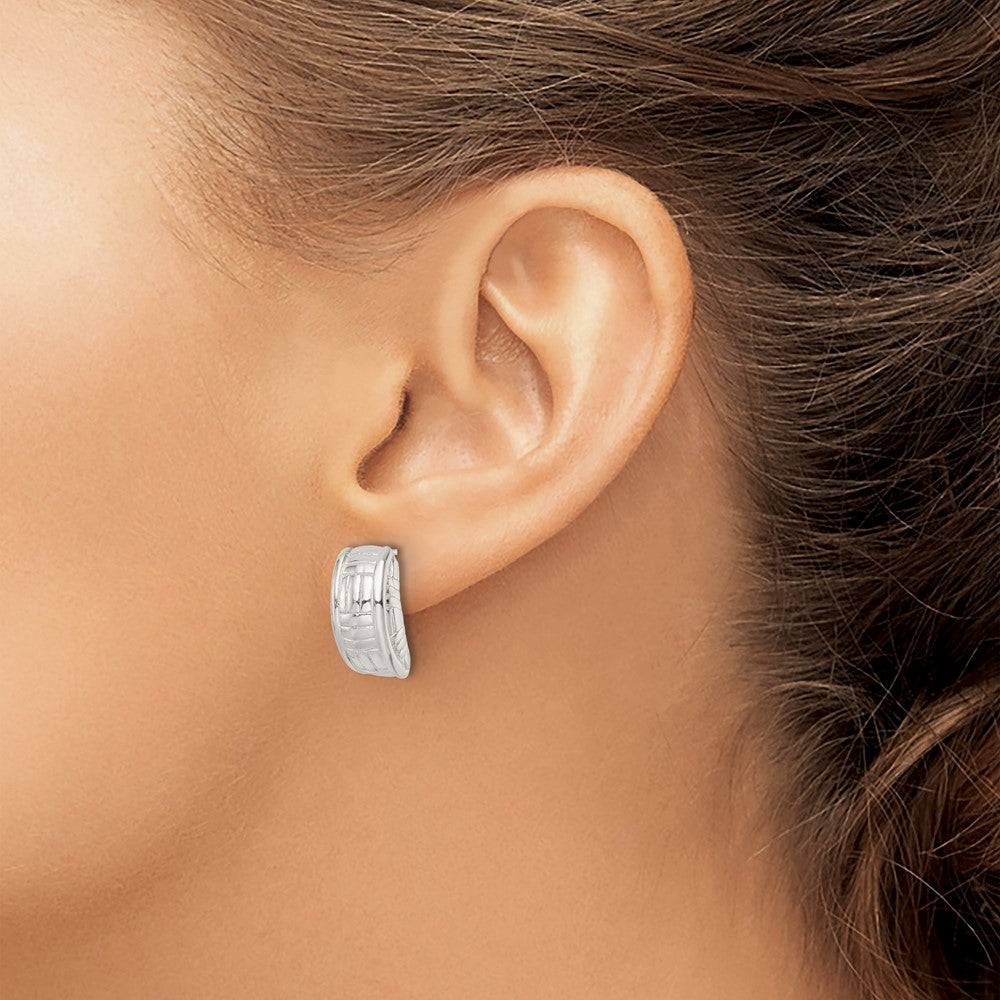 Sterling Silver Polished Jhoop Post Earrings
