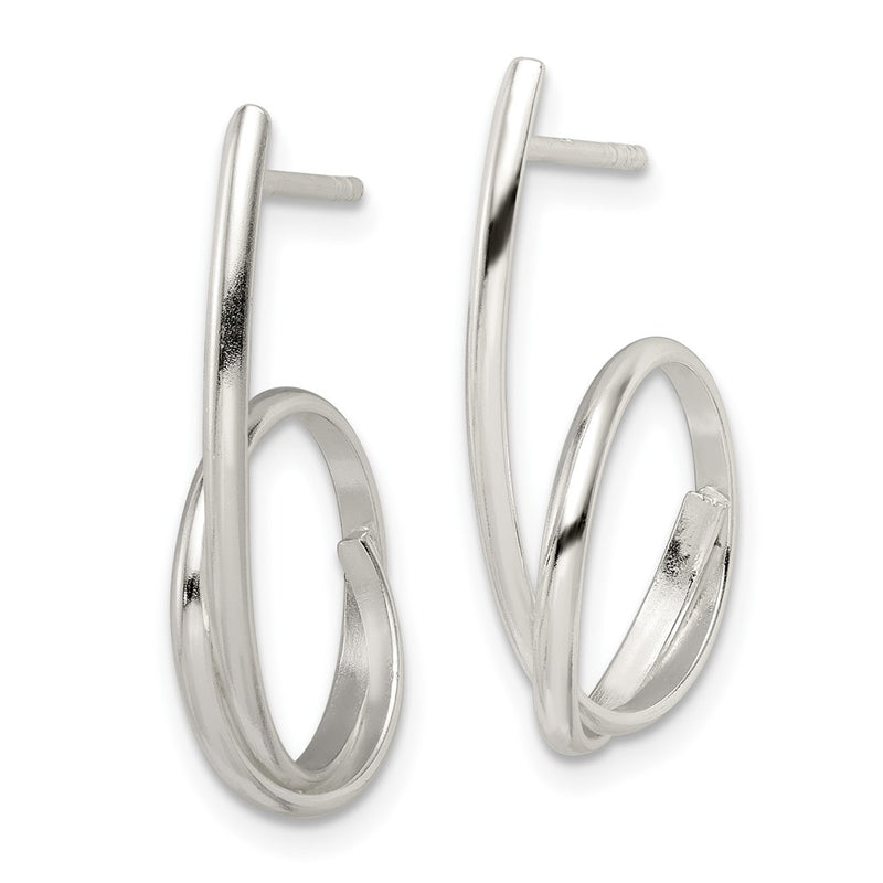 Sterling Silver Polished Swirl Fancy Post Earrings