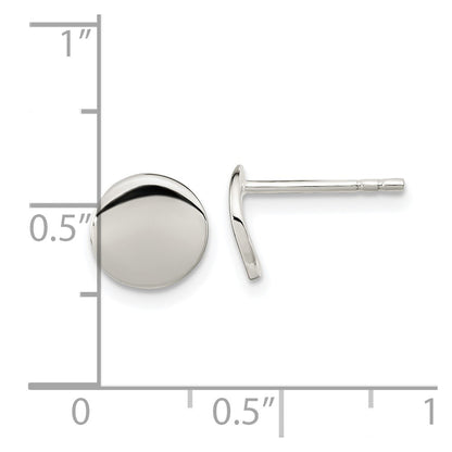 Sterling Silver Polished Flat Circle Post Earrings