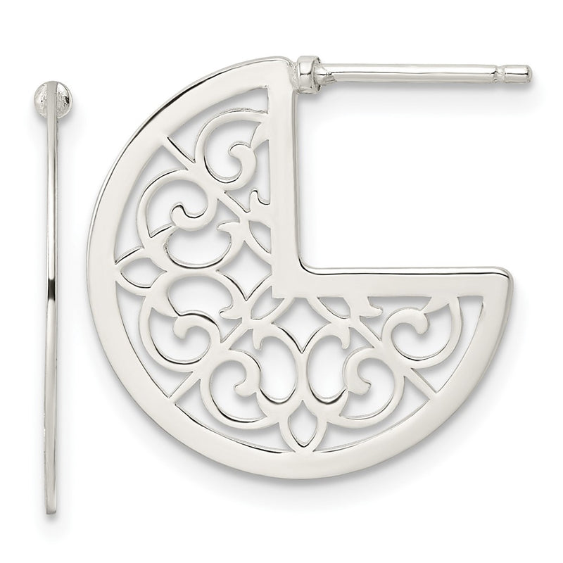 Sterling Silver Filigree Post Earrings