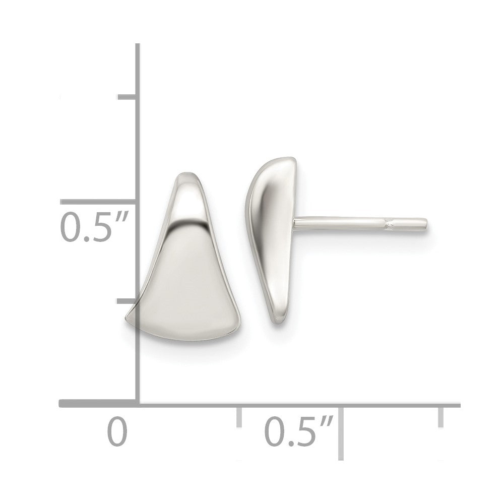 Sterling Silver Polished Fancy Wedge-Shaped Post Earrings
