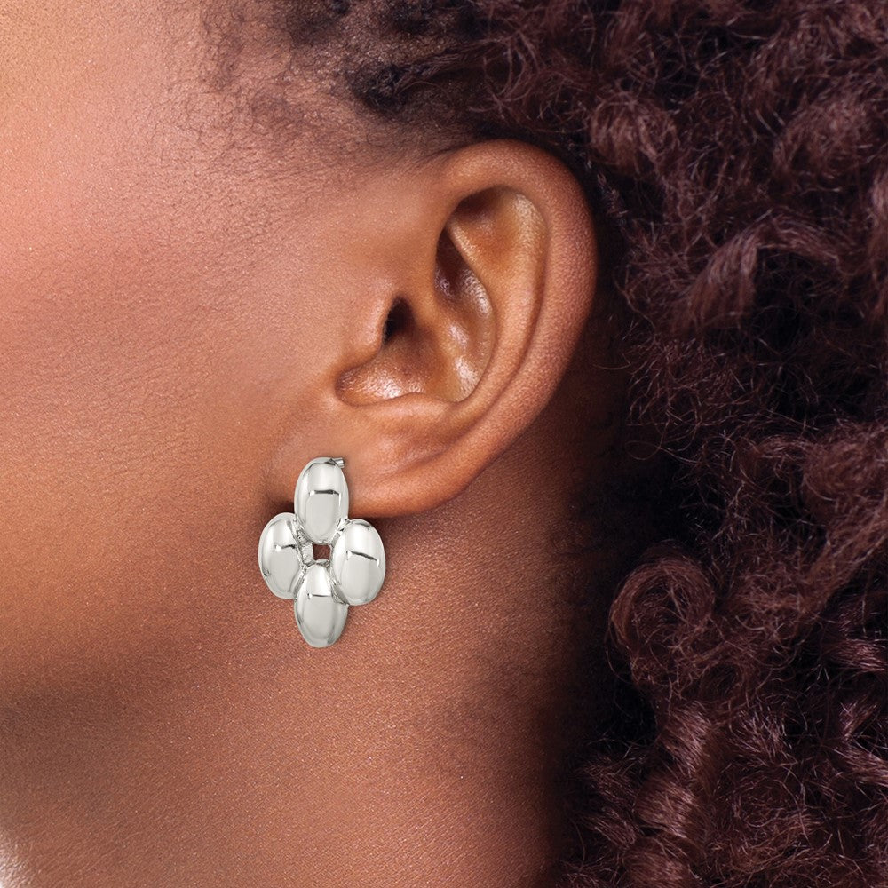 Sterling Silver Polished Puffed Post Earrings