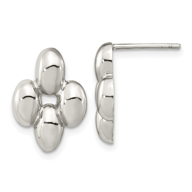 Sterling Silver Polished Puffed Post Earrings