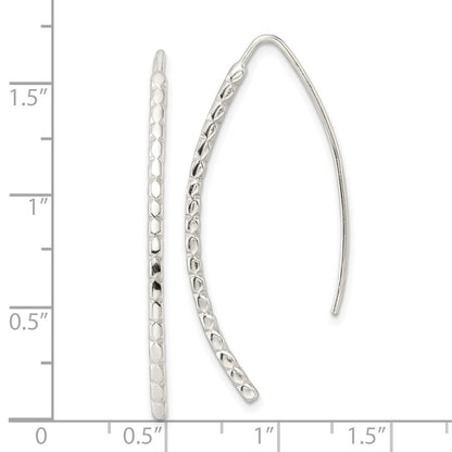 Sterling Silver Polished & Textured Threader Earrings