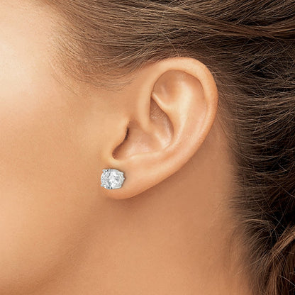 Sterling Silver Polished 8mm Round Cz Infinity Basket Set Stud Earrings