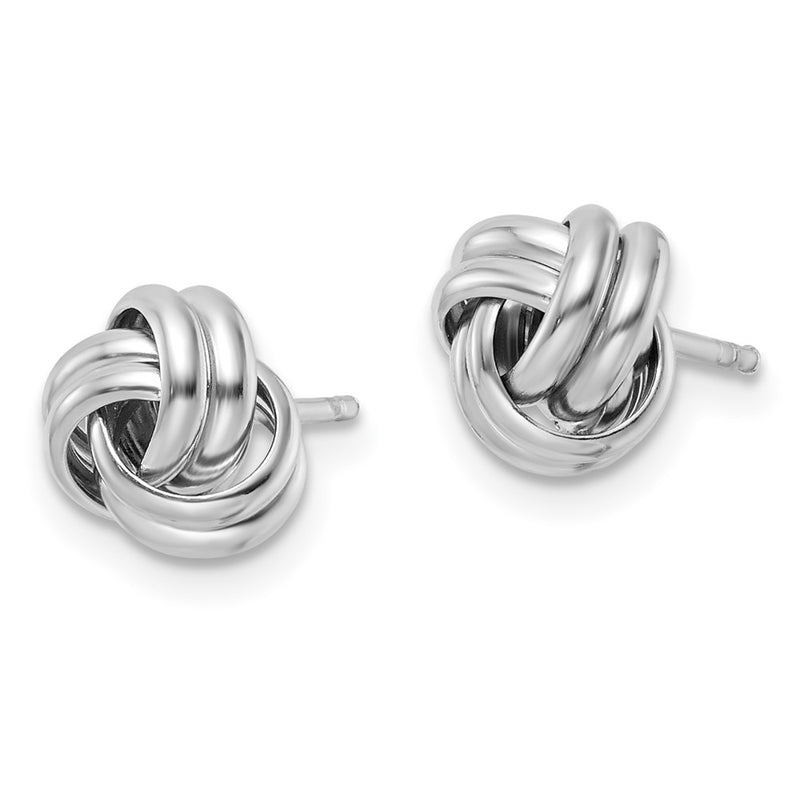Sterling Silver Rhodium-Plated Post Polished Love Knot Earrings