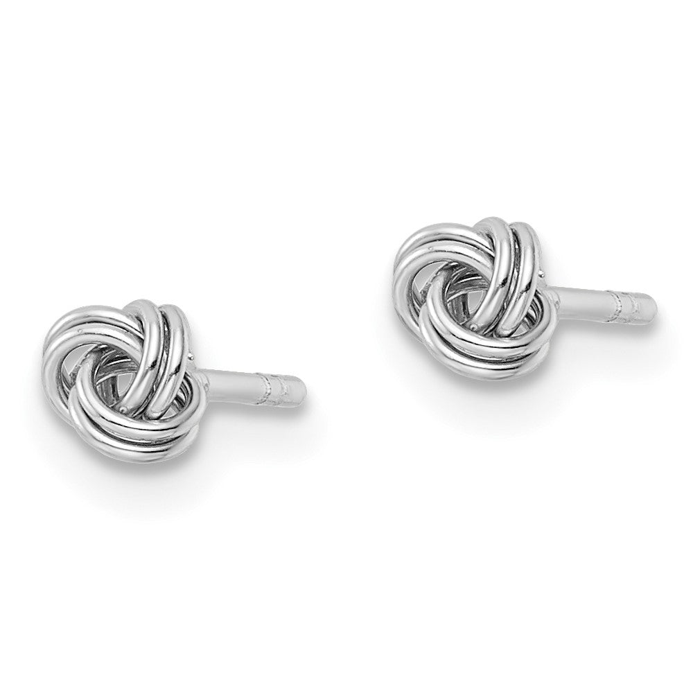 Sterling Silver Rhodium-Plated Post Love Knot Earrings