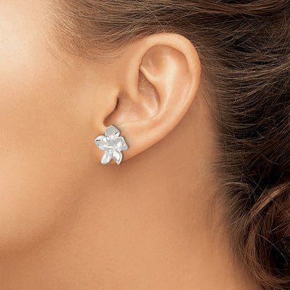 Sterling Silver Polished Flower Post Earrings