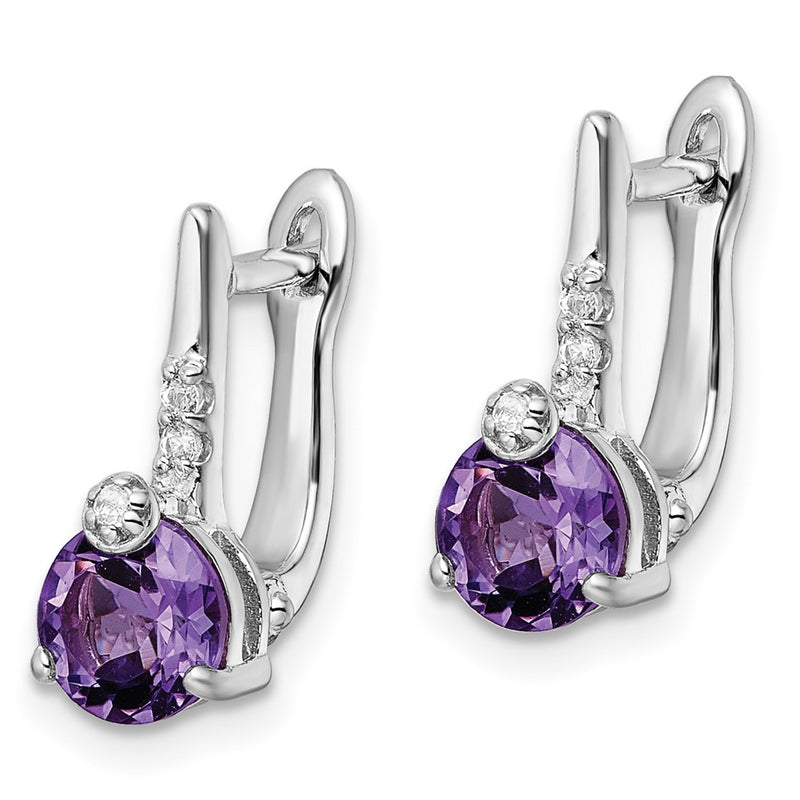 Sterling Silver Rhod-Plat 1.49Am/Whitetopaz Circle Hinged Earring