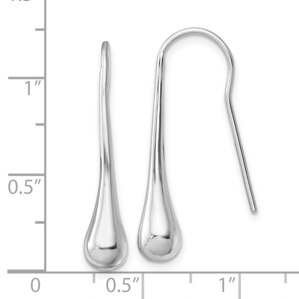 Sterling Silver Polished Rhodium-Plated Teardrop Earrings