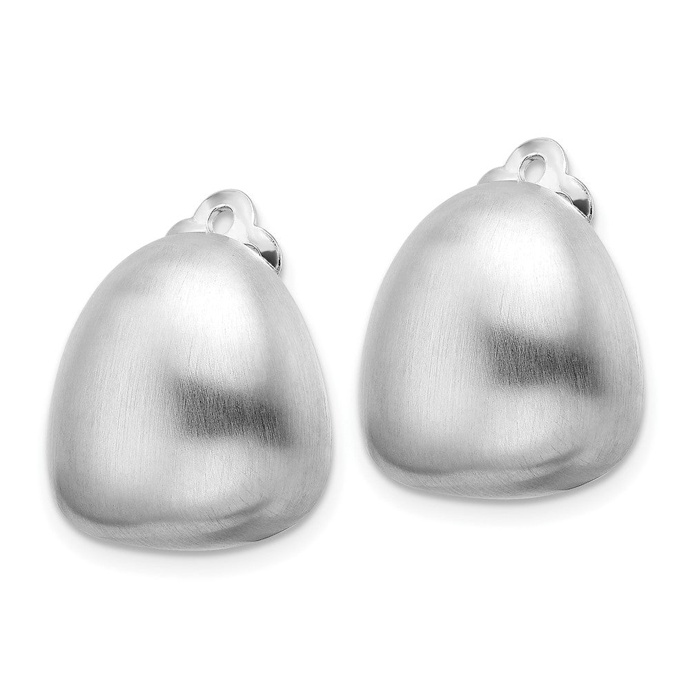 Sterling Silver Rhodium-Plated Satin Non-Pierced Earrings
