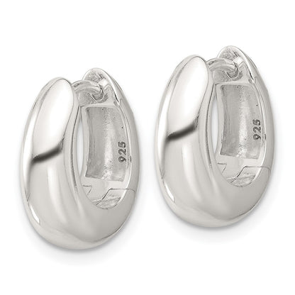 Sterling Silver E-Coated Tapered Hinged Hoop Earrings