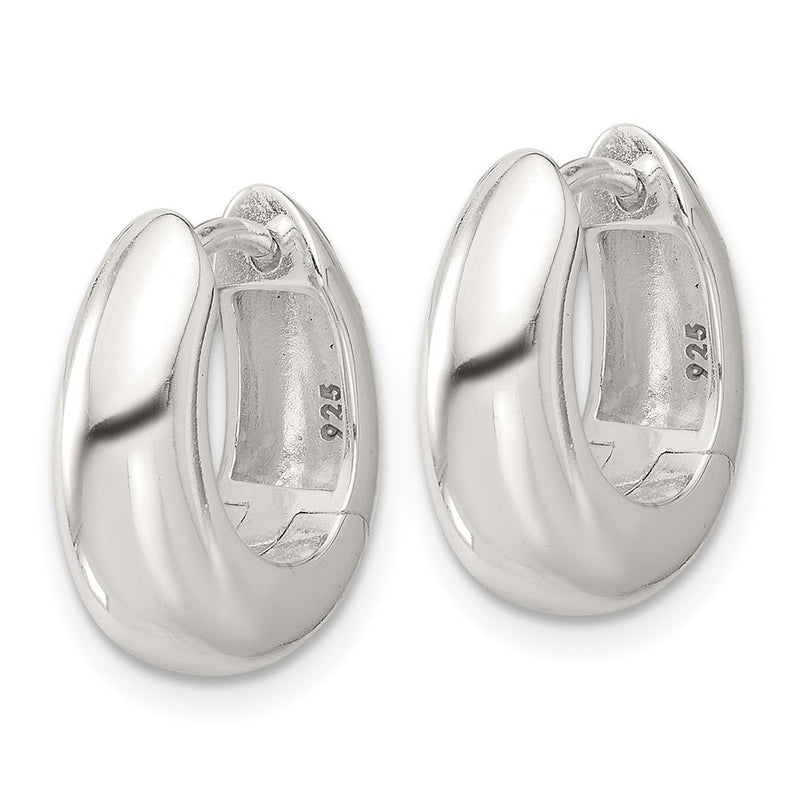 Sterling Silver E-Coated Tapered Hinged Hoop Earrings