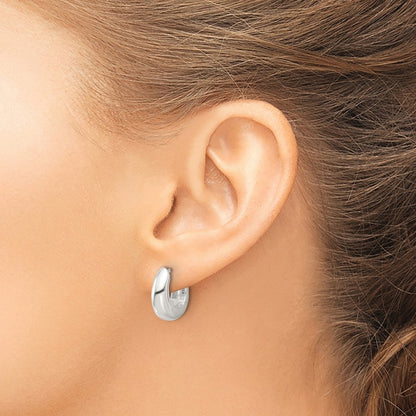 Sterling Silver E-Coated Tapered Hinged Hoop Earrings