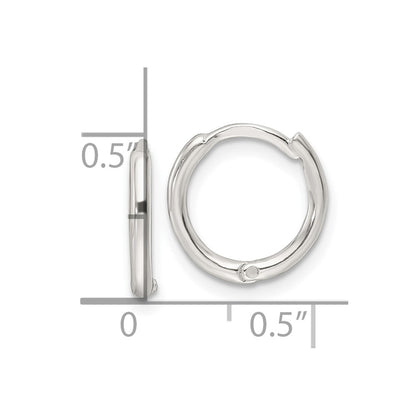 Sterling Silver Polished Hinged Hoop Earrings