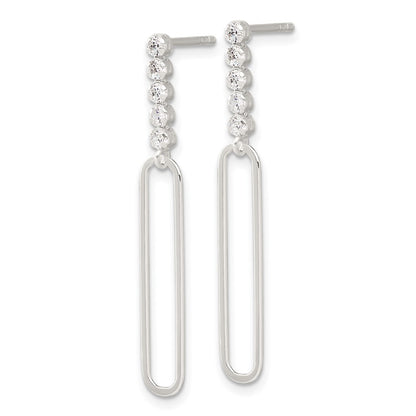 Sterling Silver E-Coated CZ Post Dangle Earrings