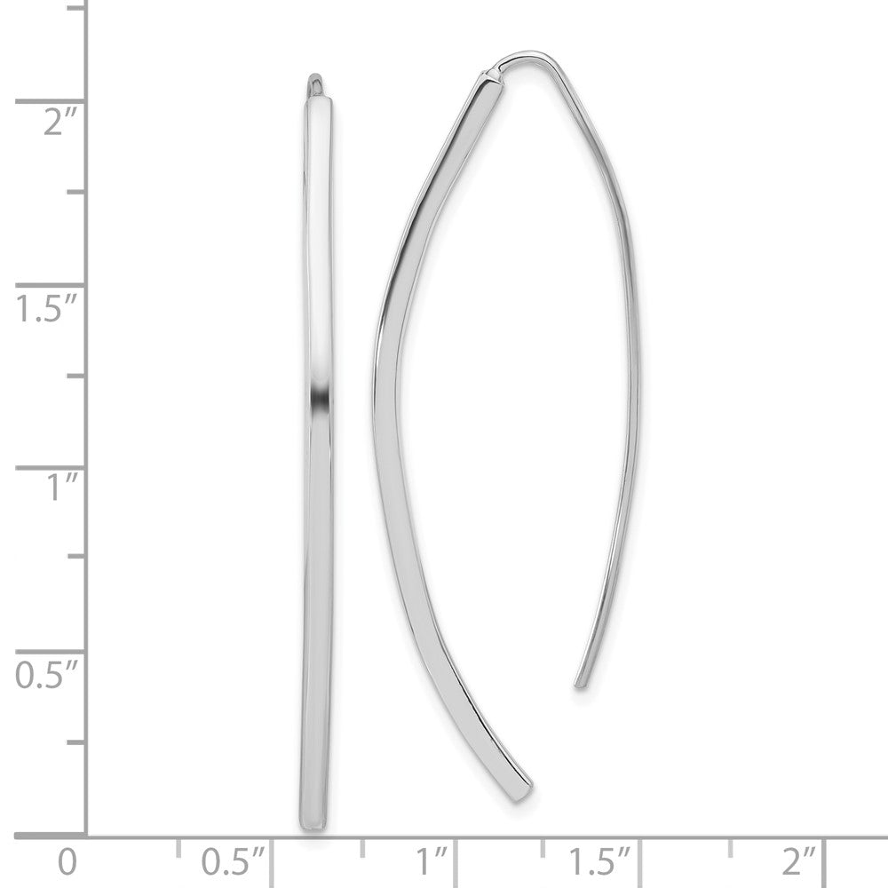 Sterling Silver Rhodium-Plated Polished Threader Bar Earrings