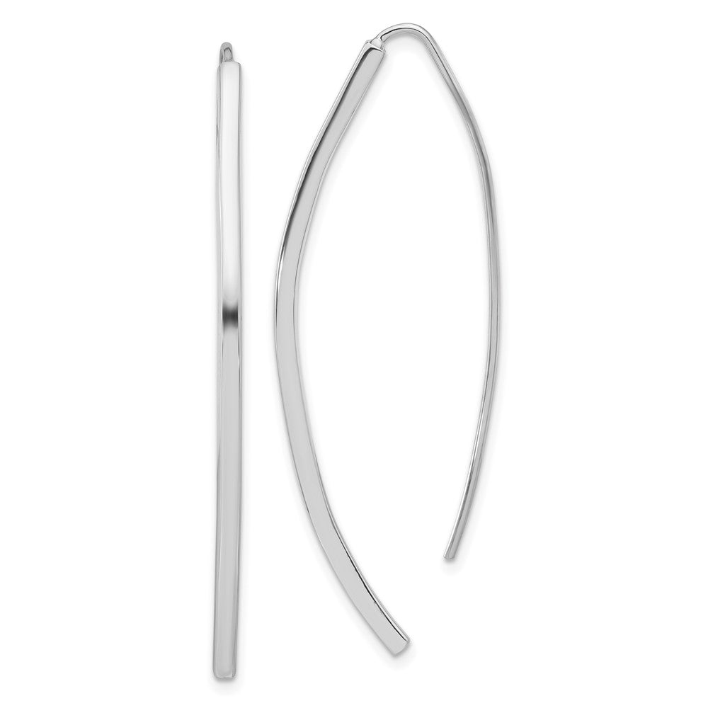 Sterling Silver Rhodium-Plated Polished Threader Bar Earrings