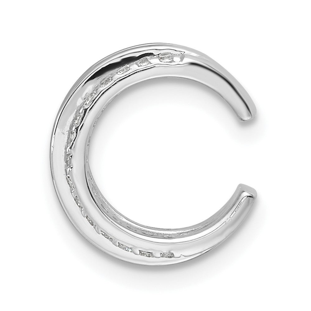 Sterling Silver Rhodium-Plated Polished 4 Row CZ Single Cuff Earring