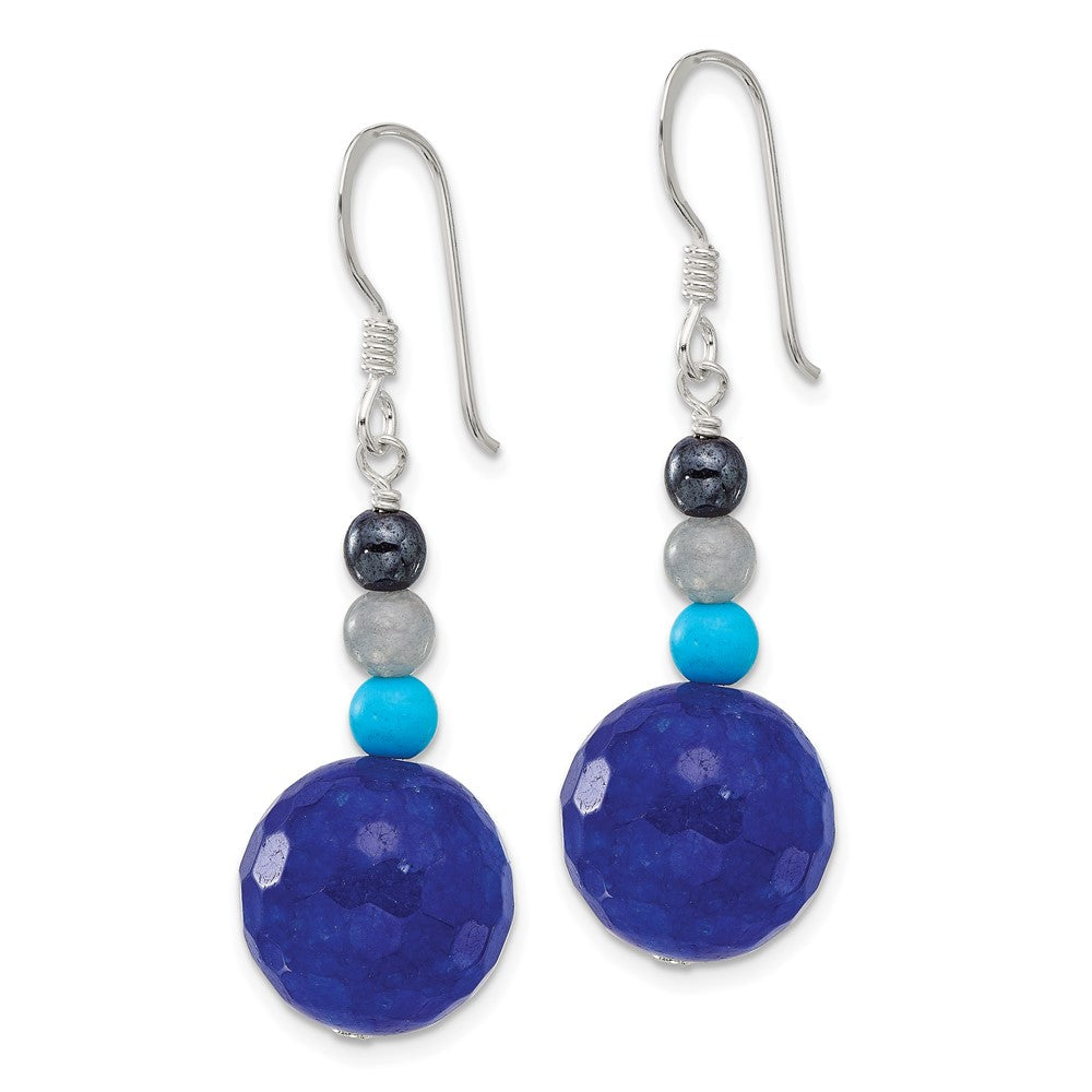 Sterling Silver Hematite/agate/quartz/recon. Magnesite Dangle Earrings