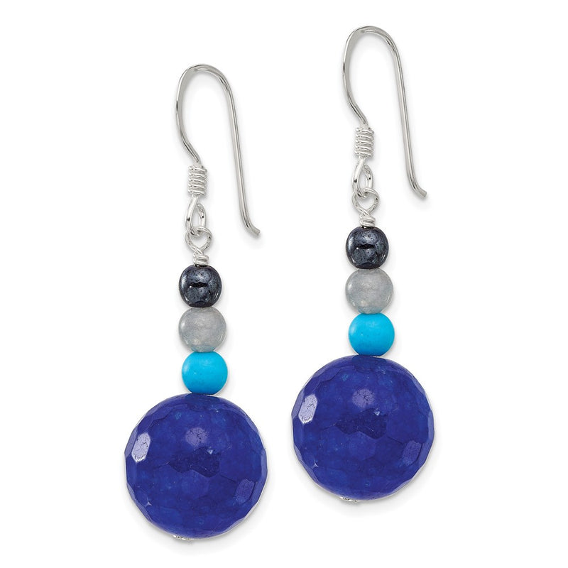 Sterling Silver Hematite/agate/quartz/recon. Magnesite Dangle Earrings