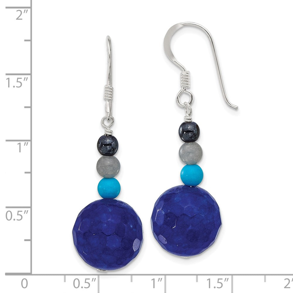 Sterling Silver Hematite/agate/quartz/recon. Magnesite Dangle Earrings