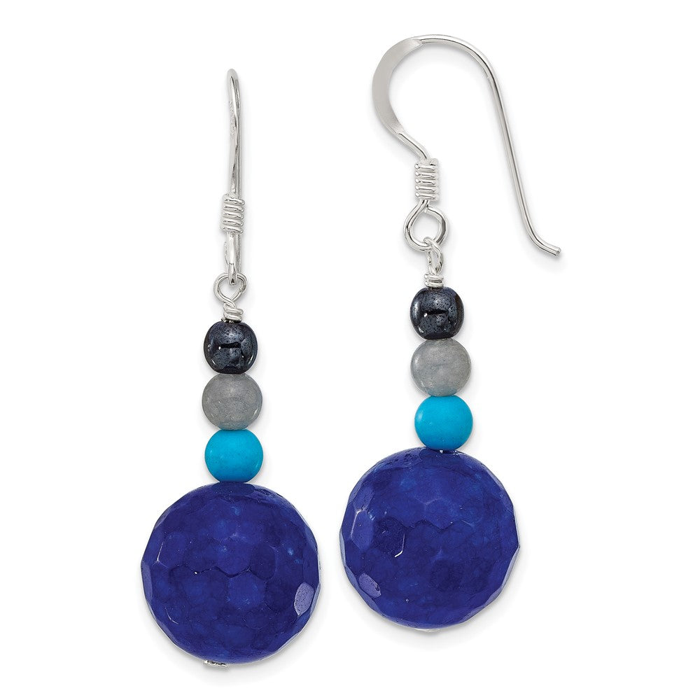 Sterling Silver Hematite/agate/quartz/recon. Magnesite Dangle Earrings
