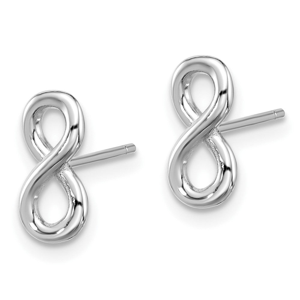 Sterling Silver Rhodium-Plated Polished Infinity Post Earrings