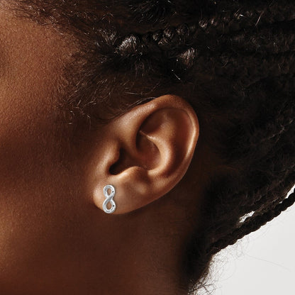 Sterling Silver Rhodium-Plated Polished Infinity Post Earrings