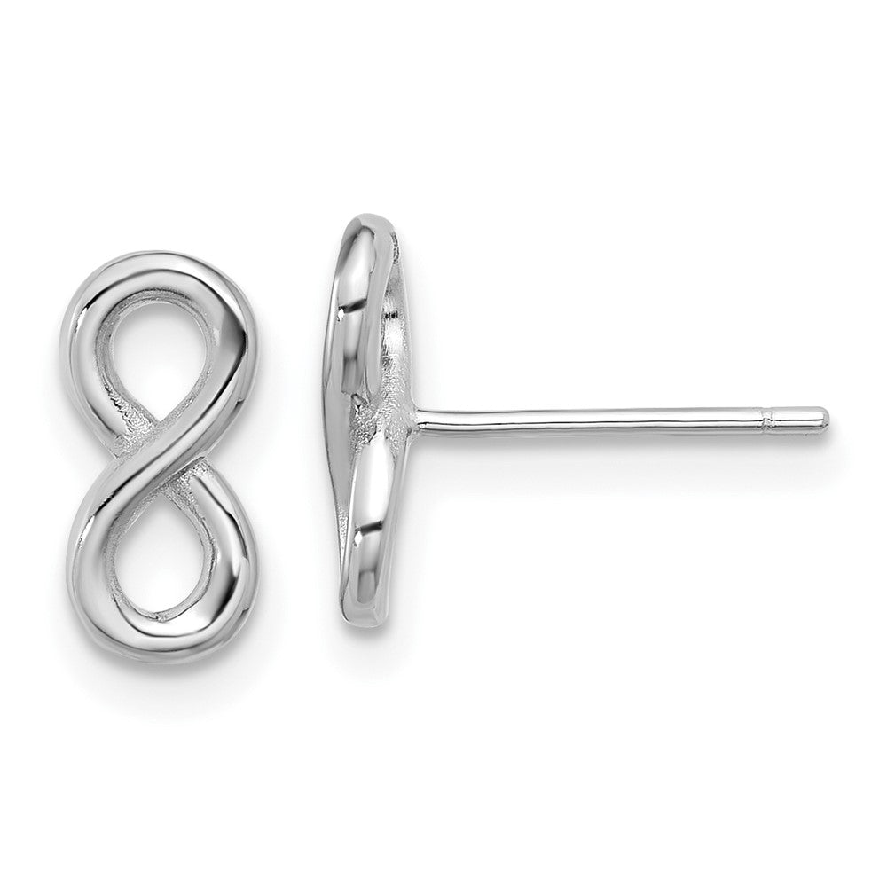 Sterling Silver Rhodium-Plated Polished Infinity Post Earrings