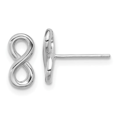 Sterling Silver Rhodium-Plated Polished Infinity Post Earrings