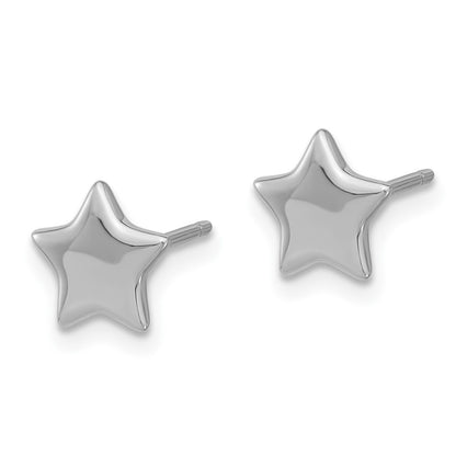 Sterling Silver Rhodium-Plated Star Post Earrings