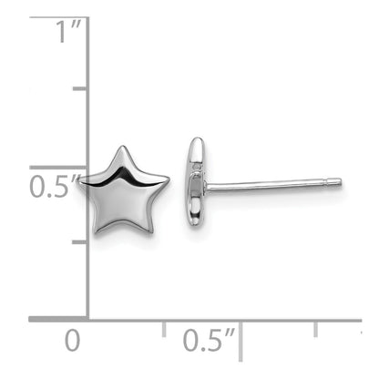 Sterling Silver Rhodium-Plated Star Post Earrings