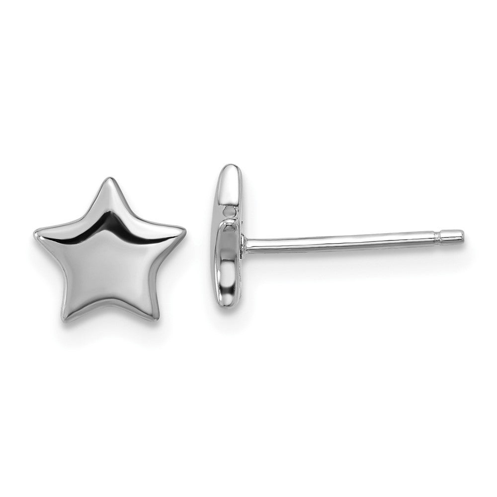 Sterling Silver Rhodium-Plated Star Post Earrings