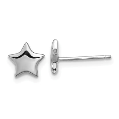 Sterling Silver Rhodium-Plated Star Post Earrings