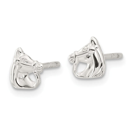 Sterling Silver E-Coated Horse Post Earrings