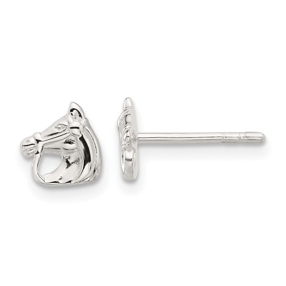 Sterling Silver E-Coated Horse Post Earrings