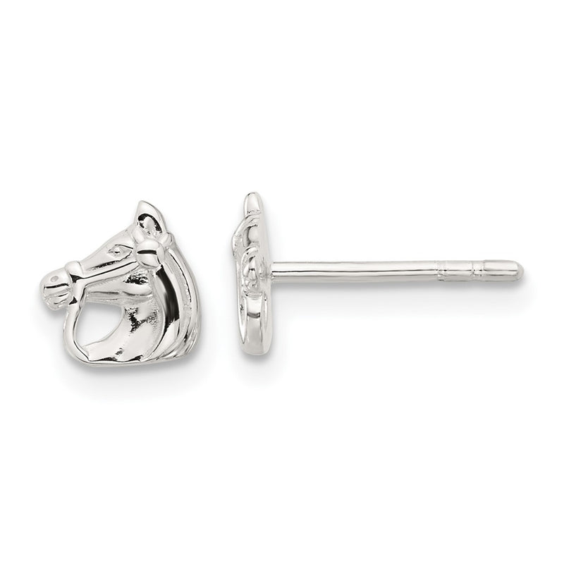 Sterling Silver E-Coated Horse Post Earrings