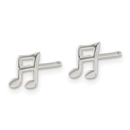 Sterling Silver E-Coated Music Note Post Earrings