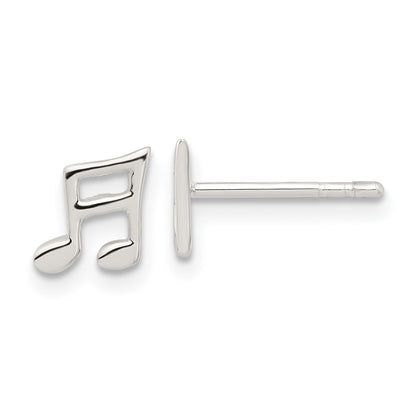 Sterling Silver E-Coated Music Note Post Earrings
