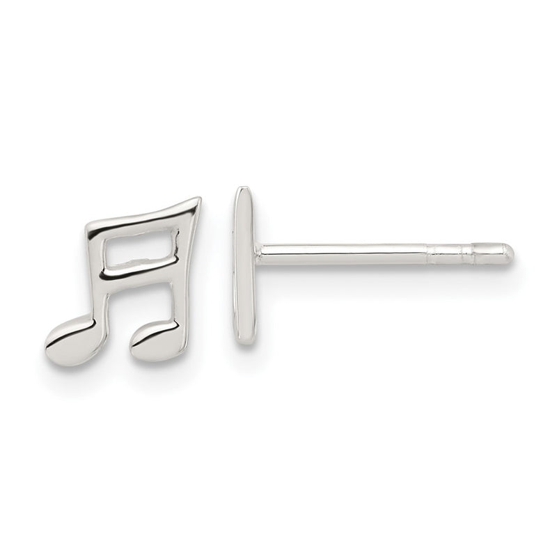 Sterling Silver E-Coated Music Note Post Earrings