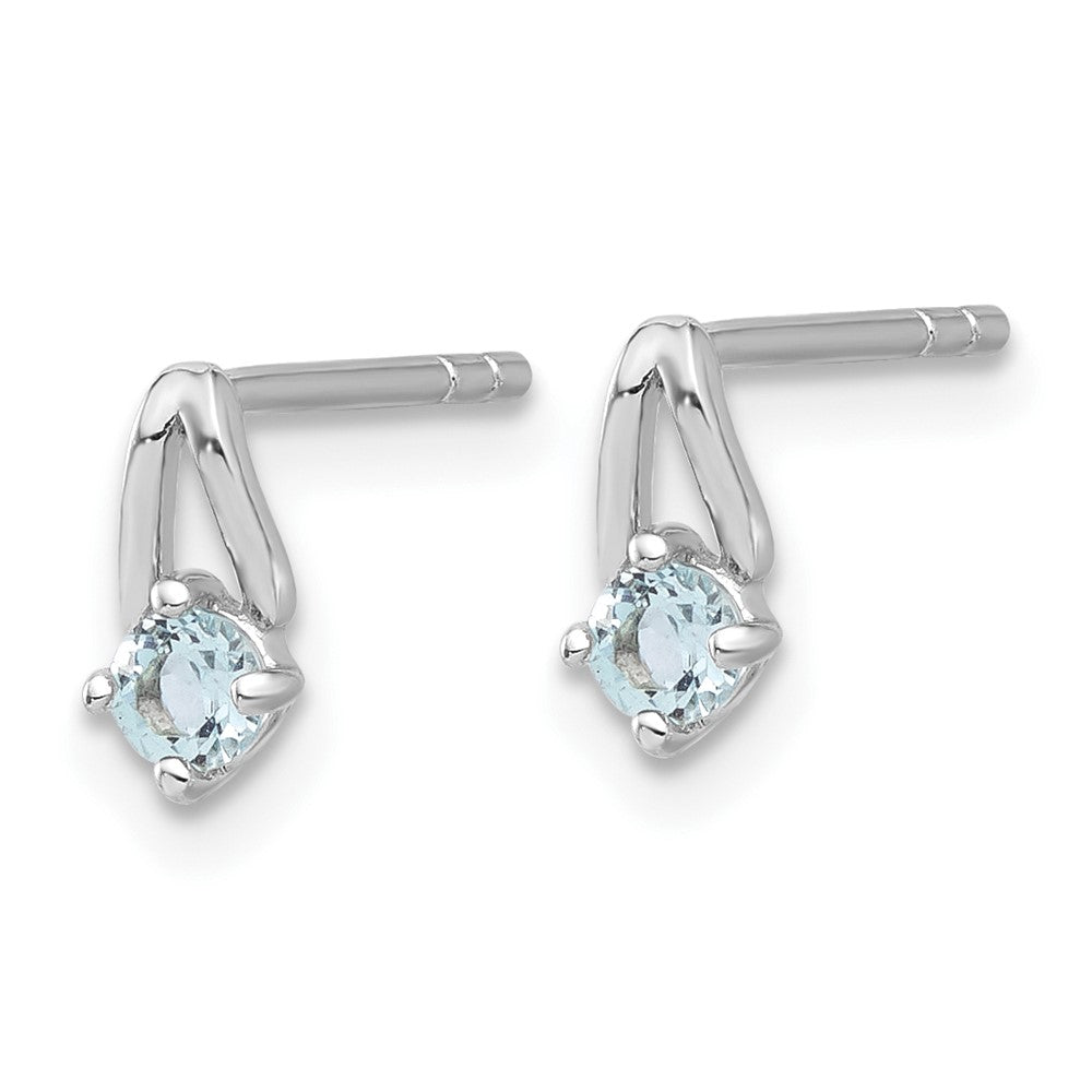 Sterling Silver Rhodium-Plated .26BT Blue Topaz Post Earrings