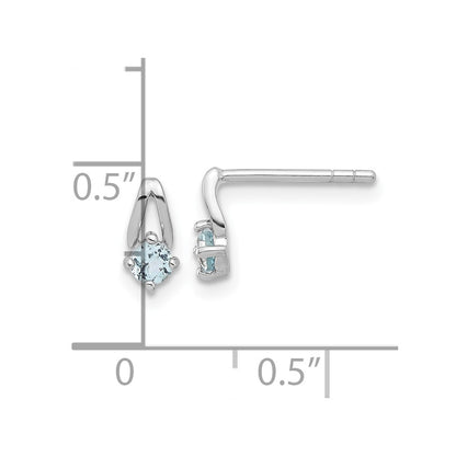 Sterling Silver Rhodium-Plated .26BT Blue Topaz Post Earrings
