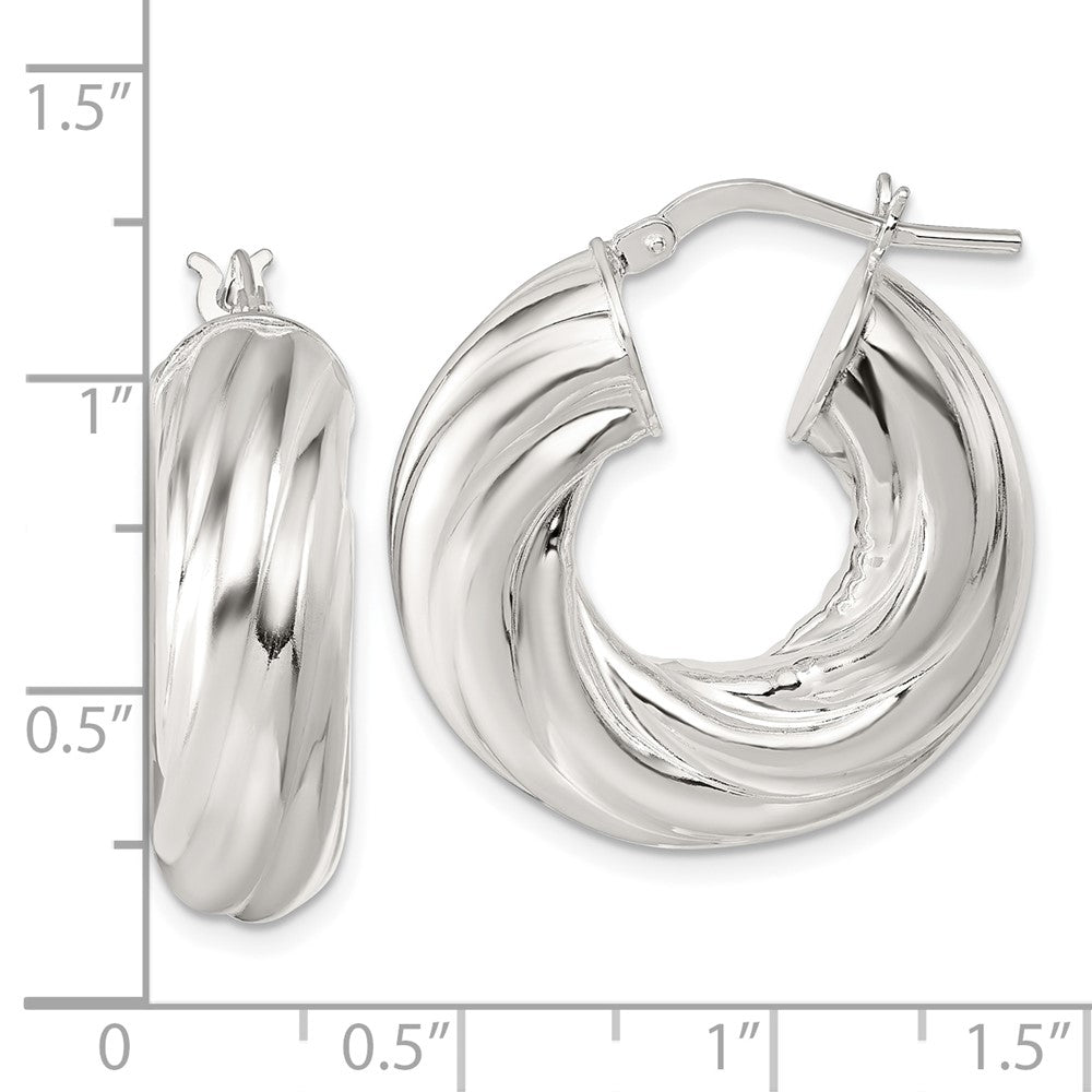 Sterling Silver Polished 8mm Twisted Hoop Earrings
